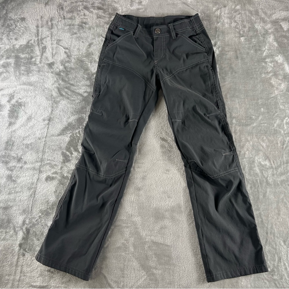 KUHL Renegade Pants Boys Sz7-8 UPF 50+ Water Repellent Cargo Pockets Gray